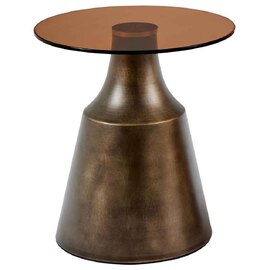 Seattle Small Tempered Glass Top Coffee Table - Brown