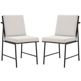 Seattle White Wooden Dining Chairs - Pair