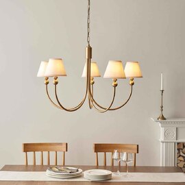 Sebastian Metal 5 Ceiling Pendant Light in Brushed Aged Brass