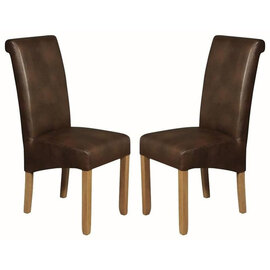 Seguin Tan Faux Leather Dining Chairs In Pair