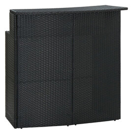 Selah Poly Rattan Garden Bar Table In Black