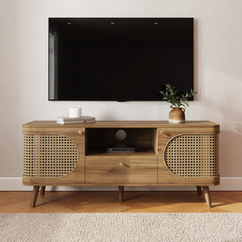Selbourne Wooden TV Stand with 1 Drawer in Oak