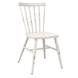 Selden Outdoor Aluminium Side Chairs In Retro White