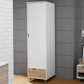 Selkirk Wooden Wardrobe With 1 Door White And Oak