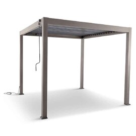 Selma Aluminium Garden BBQ Gazebo 3m x 3m with Light in Birch Effect