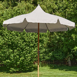 Selma Round Polyester Fabric 1.8m Decorative Parasol in Grey