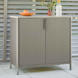 Selma Steel Outdoor Storage Cabinet with 2 Doors in Birch Effect