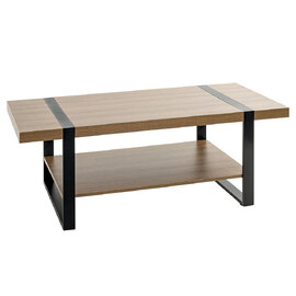 Senatobia Wooden Coffee Table With Black Frame In Natural