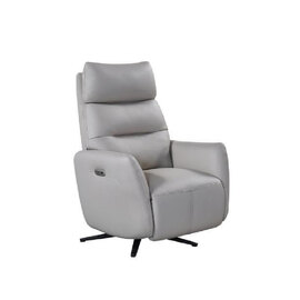 Seneca Leather Electric Recliner Chair In Cloud