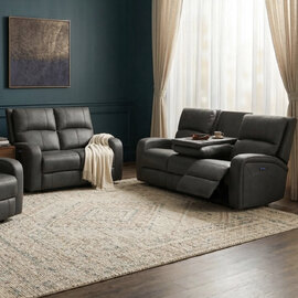 Seoul Fabric Electric Recliner 3+2 Seater Sofa Set in Grey