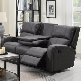 Seoul Fabric Recliner 3 Seater Sofa In Grey