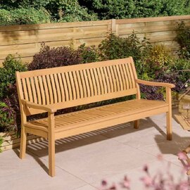 Serenity Garden Wooden 3 Seater Bench In Natural
