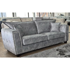 Sevilla Fabric 3 Seater Sofa In Silver Grey