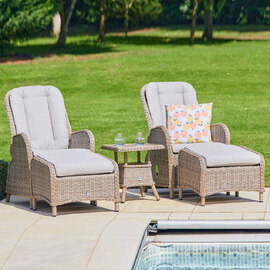 Sewanee Garden Weave 5 Piece Recliner Seating Set in Sand