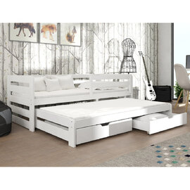 Sewell Wooden Day Bed With Bonnell Mattress And Trundle In White