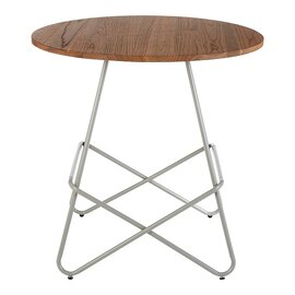 Pherkad Wooden Round Dining Table With Metallic Grey Legs