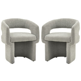 Shafter Grey Fabric Dining Chairs In Pair