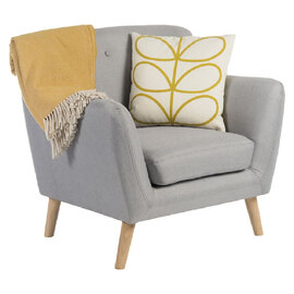 Shawnee Fabric Armchair With Oak Legs In Grey