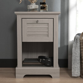 Shelby Wooden Lamp Table In Warm Grey