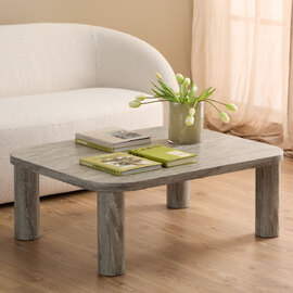 Shelby Wooden Rectangular Coffee Table In Grey Marble Effect