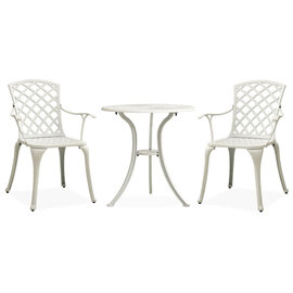 Shelton Cast Aluminium 3 Piece Bistro Set In White