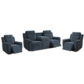 Sheridan Fabric Recliner 3+1+1 Seater Sofa Set In Dark Grey