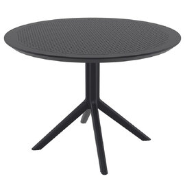 Shipley Outdoor Round Polypropylene Dining Table in Black