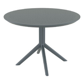 Shipley Outdoor Round Polypropylene Dining Table in Dark Grey