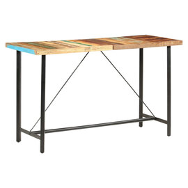 Shirley Wooden Bar Table With Black Steel Frame In Multicolour