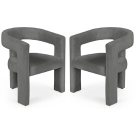 Siena Grey Fabric Dining Chairs - Pair