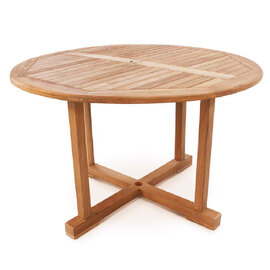 Sierra Large Wooden Round Dining Table In Teak