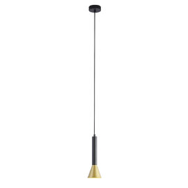 Signal Gold Shade Pendant Light In Black