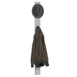 Silvis Vertical Wooden Hallway Coat Hanger In Grey