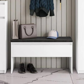 Silvis Wooden Hallway Seating Bench In White