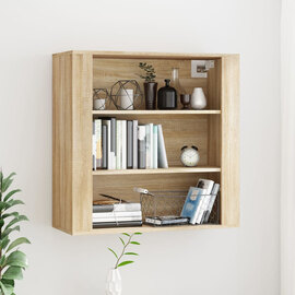Silvis Wooden Wall Shelving Unit In Sonoma Oak