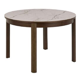 Simcoe Ceramic Top Round Dining Table In Smoked Oak