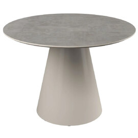 Simpsonville Wooden Round Dining Table In Grey Concrete Effect