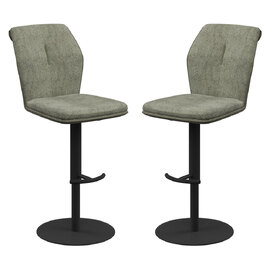 Simsbury Green Fabric Bar Chairs In Pair