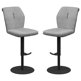 Simsbury Grey Fabric Bar Chairs In Pair