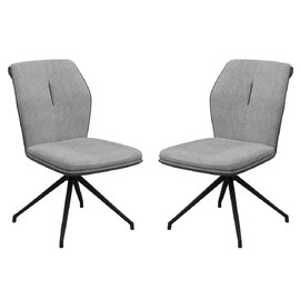 Simsbury Grey Fabric Dining Chairs In Pair