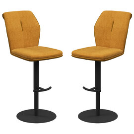 Simsbury Mustard Fabric Bar Chairs In Pair