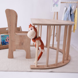 Sincap Wooden Table and Chair in Brown