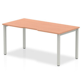 Single Medium Laptop Desk In Beech With Silver Frame