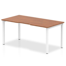 Single Medium Laptop Desk In Walnut With White Frame