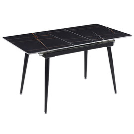 Sion Sintered Ceramic Stone Extending Dining Table In Black Effect