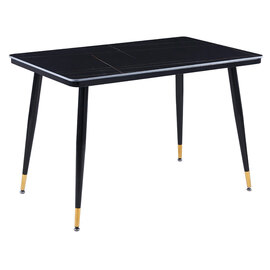 Sion Sintered Ceramic Stone Dining Table In Black Effect