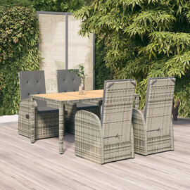Sitka Poly Rattan 5 Piece Garden Dining Set Large In Grey
