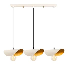 Sivani 3 Light Metal Ceiling Pendant Light in White and Gold