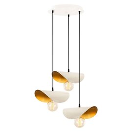Sivani 3 Light Metal Cluster Ceiling Pendant Light in White and Gold