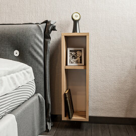 Skylo Wooden Wall Hung Bedside Table in Pine